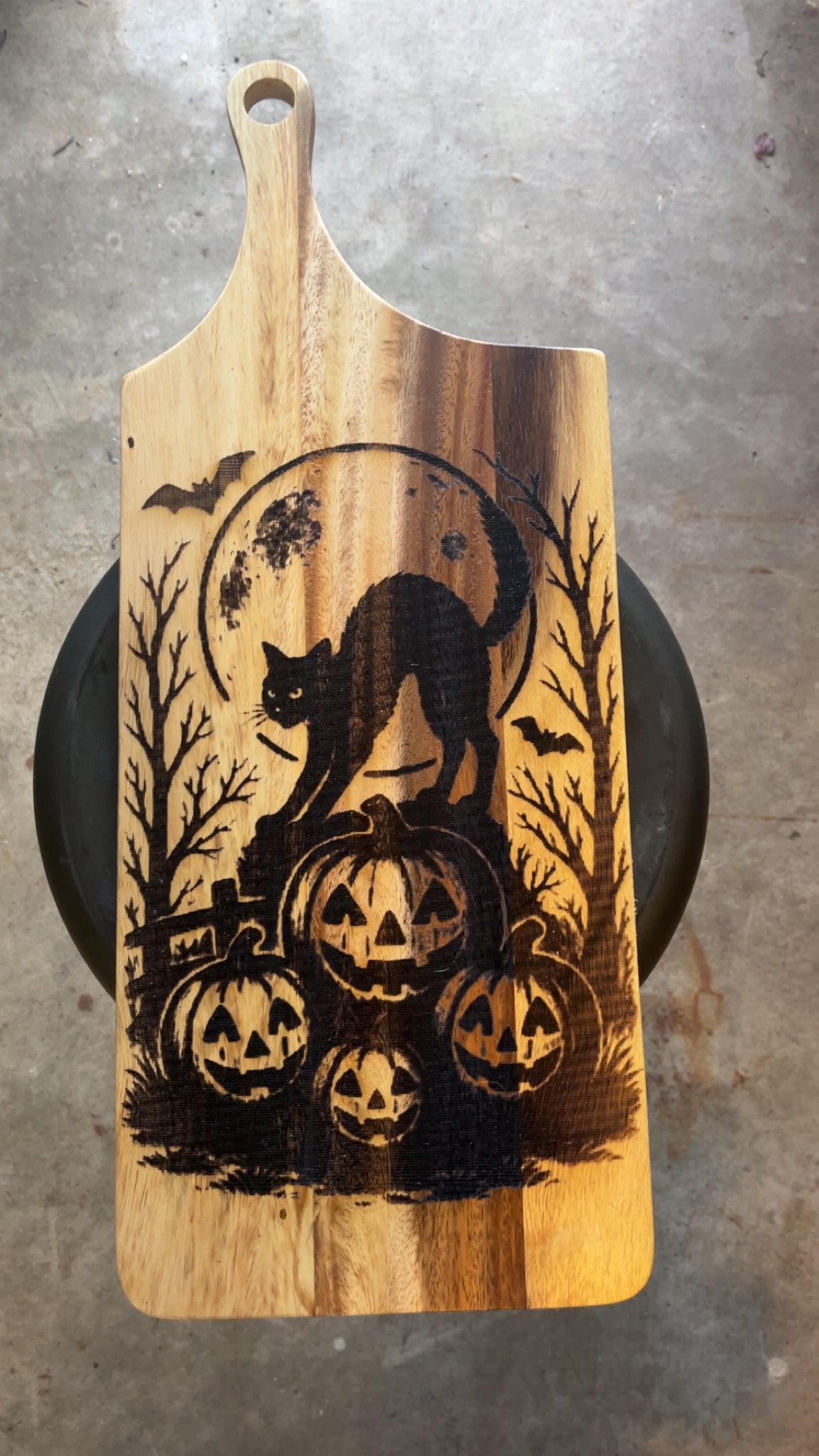 Large Black Cat Handle Board