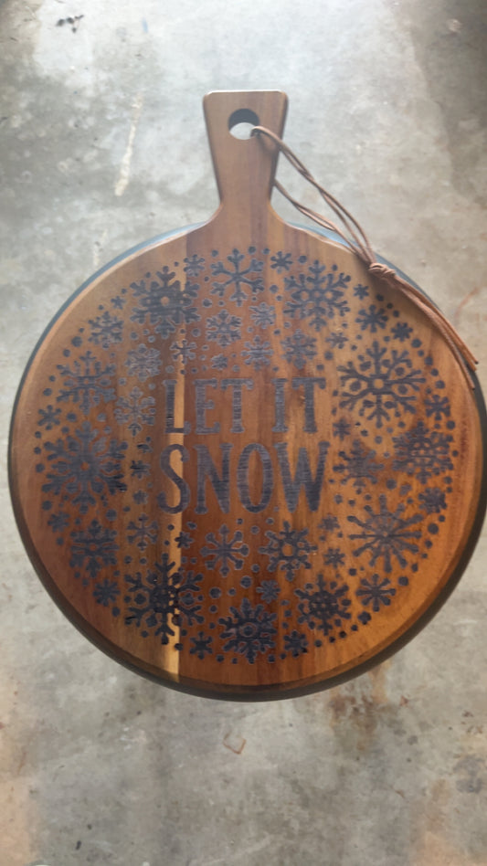 Large Round Let it Snow